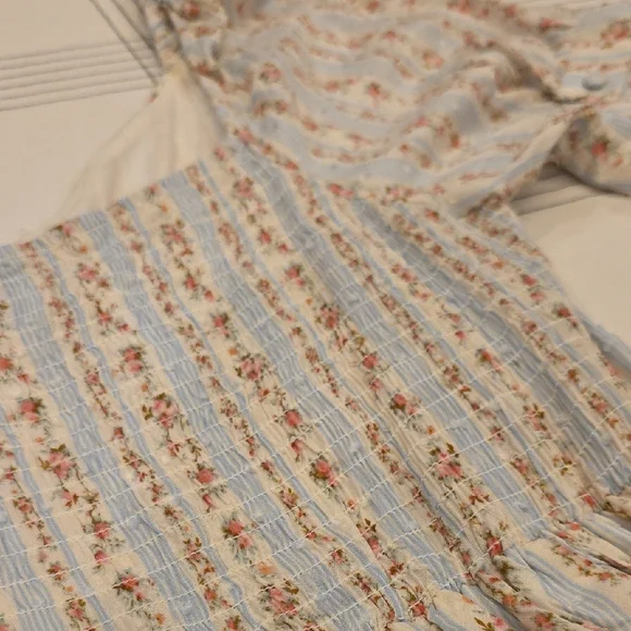 Blue Rain Floral Striped Mini Dress - Picture 6 of 6